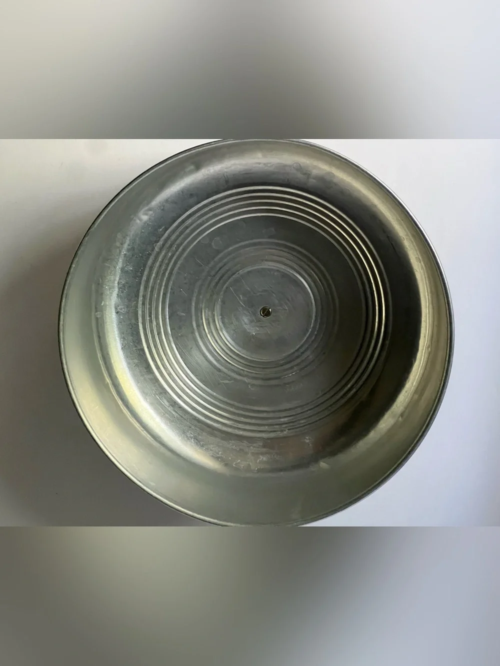 Vintage 40’s-50’s Clear Glass Footed  Cake Plate with Aluminum Metal Dome Cover